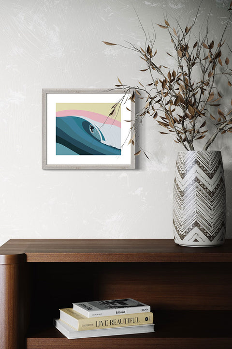 Muted Colors 8" x 10" Surf Art Prints - Sunset Gold