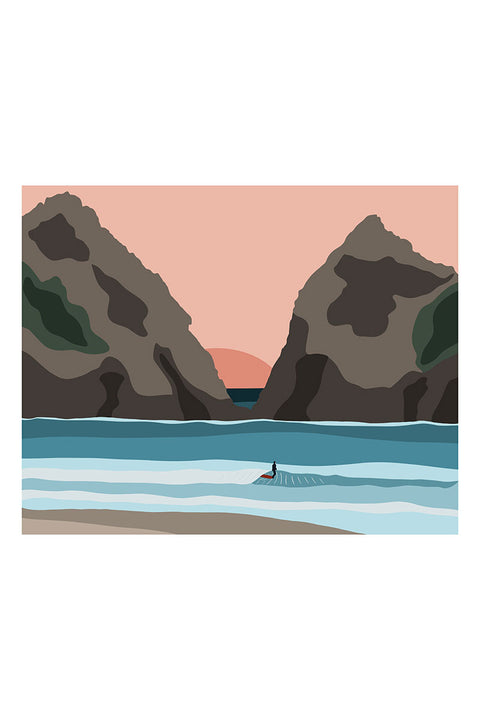 Muted Colors 8" x 10" Surf Art Prints - Twin Peaks
