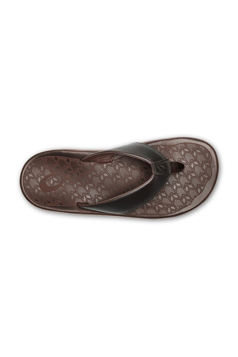 Olukai 'Ilikai Leather Sandal - Dark Wood / Dark Wood - Top