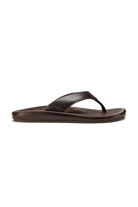 Olukai 'Ilikai Leather Sandal - Dark Wood / Dark Wood