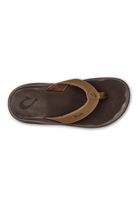 Olukai 'Ohana Sandals - Tan / Dark Java - Top View