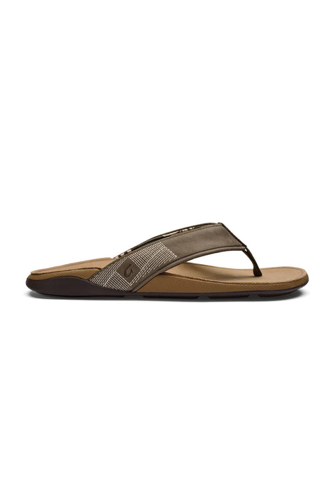 Olukai Tuahine Leather Sandals - Hunter / Golden Sand - Side 2