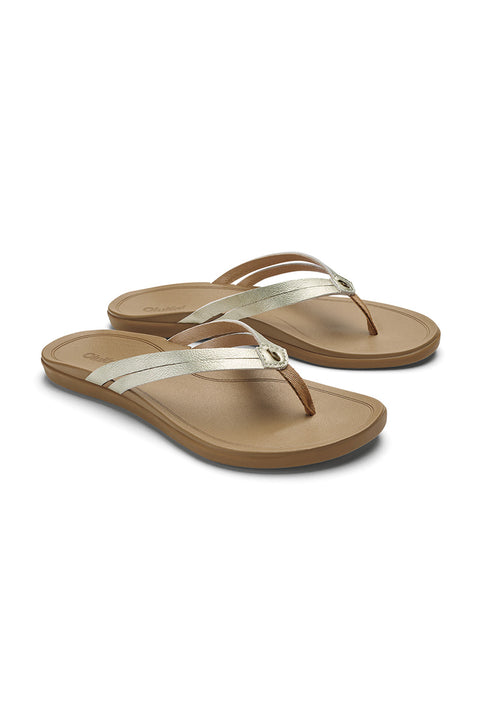 Olukai Women's Ho'opio Hui Sandals - Bubbly / Sahara- Front
