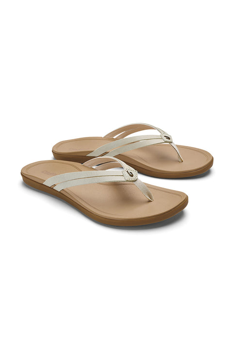 Olukai Women's Ho'opio Hui Sandals - Tapa / Warm Sand- Front