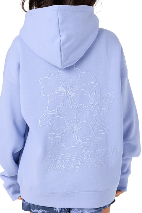 O'neill Born In The Sea Oversized Hoodie - Blue Jelly- Close up on back graphic