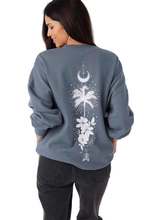 O'Neill Choice Crew Neck Oversized Fleece - Washed Slate- Back