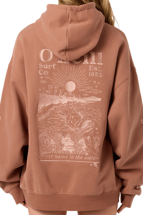 O'Neill Chore Break Oversized Hoodie - Carob Brown- Back