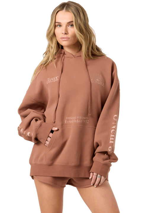 O'Neill Chore Break Oversized Hoodie - Carob Brown- Front