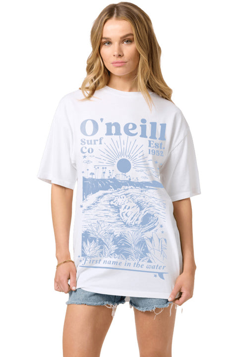 O'Neill Chore Break Oversized Tee - White- Front