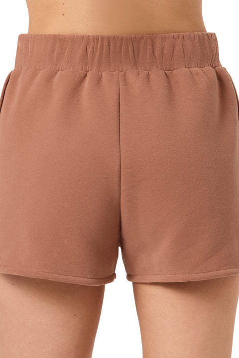 O'Neill Chore Break Scallop Fleece Short - Carob Brown- Back
