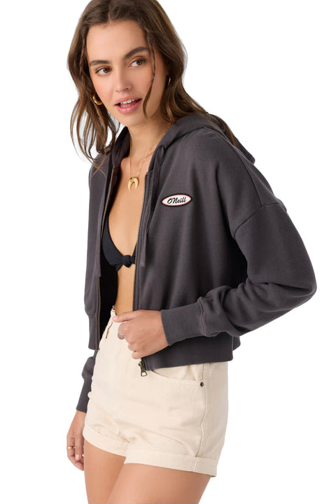 O'Neill Darcie Zip Fleece - Washed Black- Side