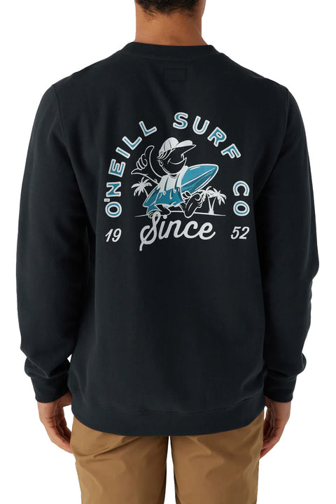 O'Neill Fifty Two Crew Pullover Fleece - Dark Charcoal- Back