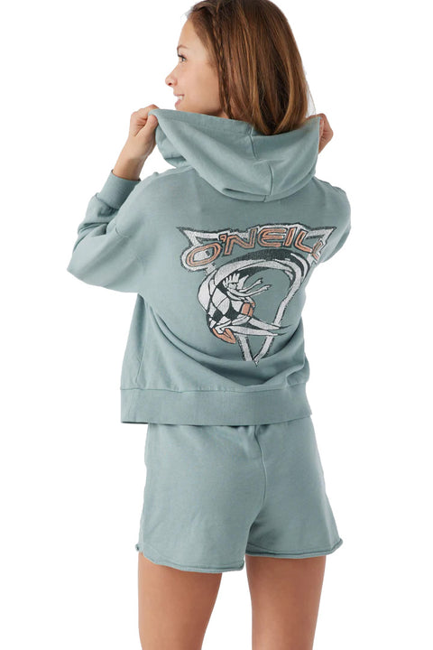O'Neill Girl's Asher Pullover Fleece - Silver Blue- Back