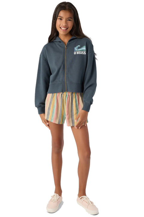 O'Neill Girl's Darcie Hooded Sweatshirt - Slate - Full