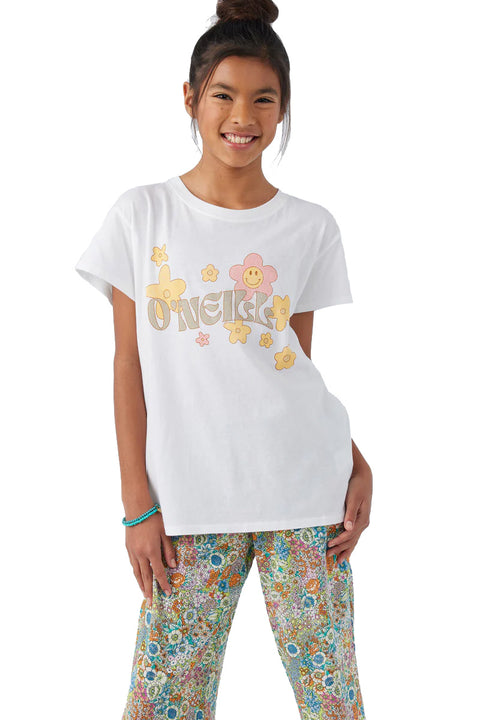 O'Neill Girl's Happy Flower Tee - White