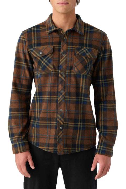 O'Neill Glacier Plaid Overshirt Superfleece - Carafe-Front