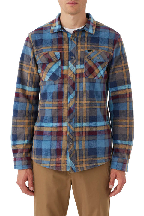 O'Neill Glacier Plaid Superfleece Flannel - Blue Shadow