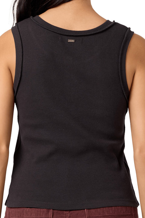 O'neill Hattie Rib Knit Tank - Black- Back