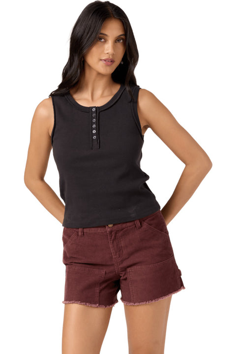 O'neill Hattie Rib Knit Tank - Black- Front
