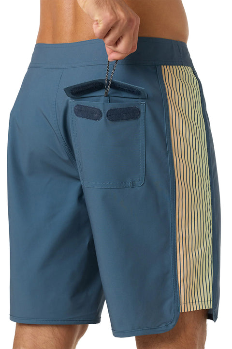 O'neill Hyperfreak Blindside Scallop 19" Boardshort - Dark Slate- Close up on back pocket