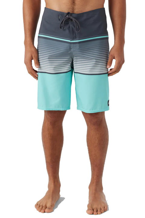 O'Neill Lennox Stripe 21" Boardshorts - Turquoise- Front