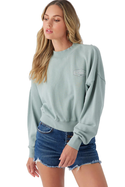 O'Neill Moment Crop Fleece - Silver Blue- Front
