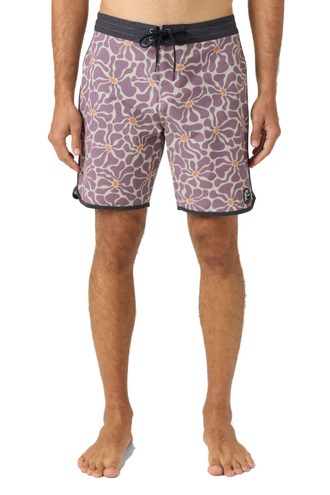 O'Neill OG Print Scallop 18" Boardshorts - Grape Shake- Front
