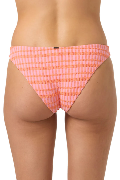 O'Neill Paradise Plaid Rockley Bikini Bottoms - Sachet Pink- Back