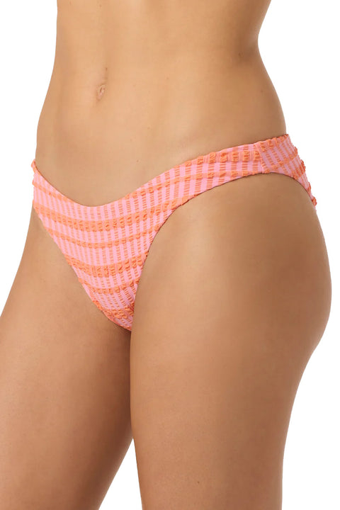 O'Neill Paradise Plaid Rockley Bikini Bottoms - Sachet Pink- Side