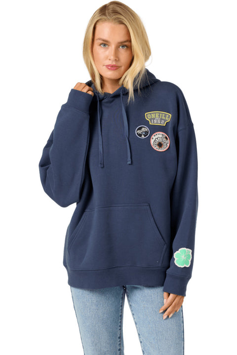O'neill Patches Oversized Hoodie - Navy- Front