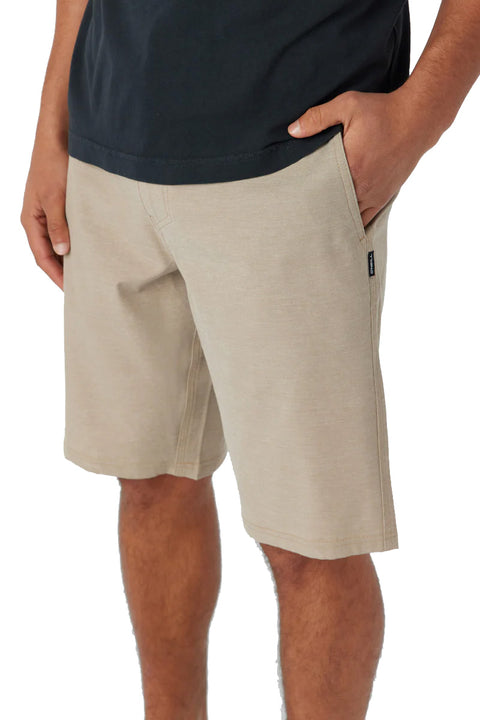 O'Neill Reserve Light Check 21" Hybrid Shorts - Dark Khaki- Side
