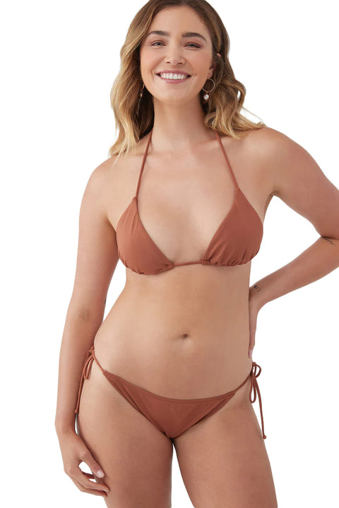 O'Neill Saltwater Solids Maracas Bikini Bottoms - Rustic Brown - Full Body Front