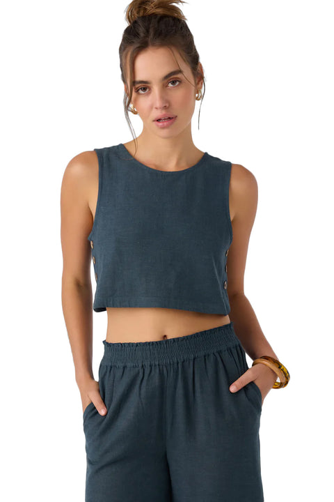O'Neill Sanders Linen Top - Slate