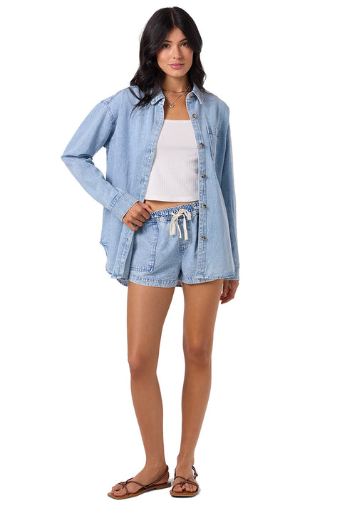 O'Neill Sevie Shacket Denim Jacket - Drifter- Front