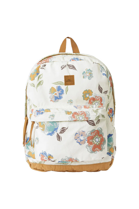 O'Neill Shoreline Naam Floral Backpack - White- Front