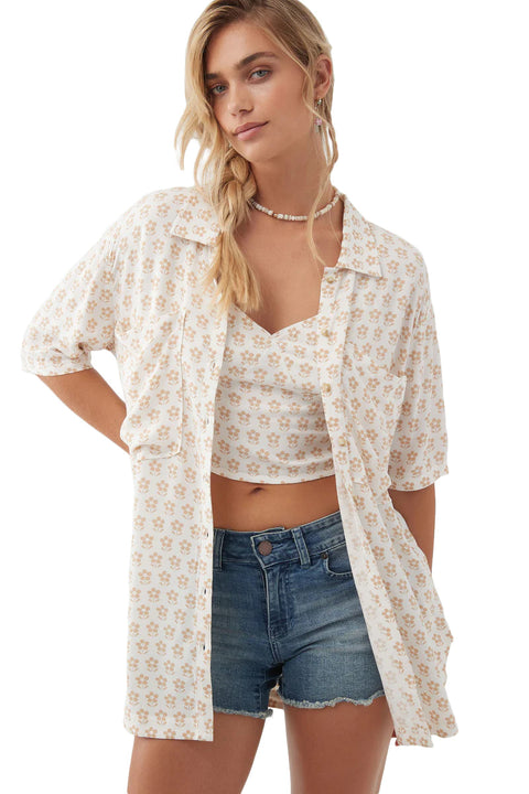 O'Neill Tricia Daisy Button-Up Top - Winter White