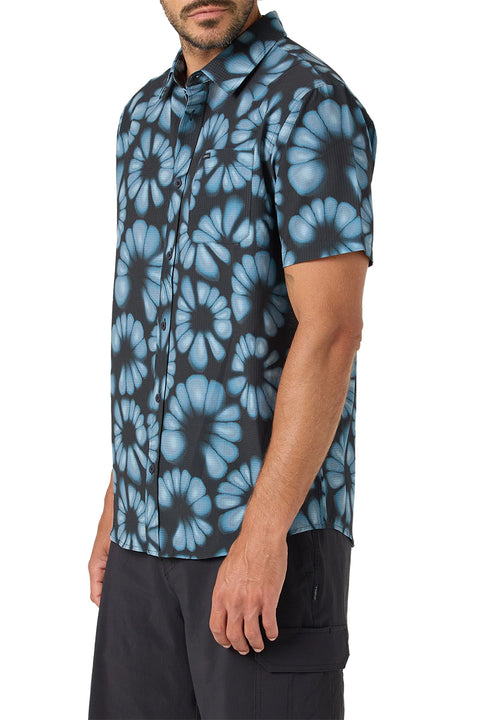 O'neill TRVLR Perforated Printed SS Shirt - Black- Side