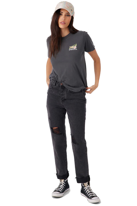 O'Neill Tulum Floral Tee - Washed Black- Front