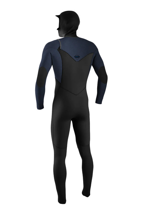 O'Neill Youth Hyperfreak 5.5/4 Hooded Wetsuit - Black / Navy - Back