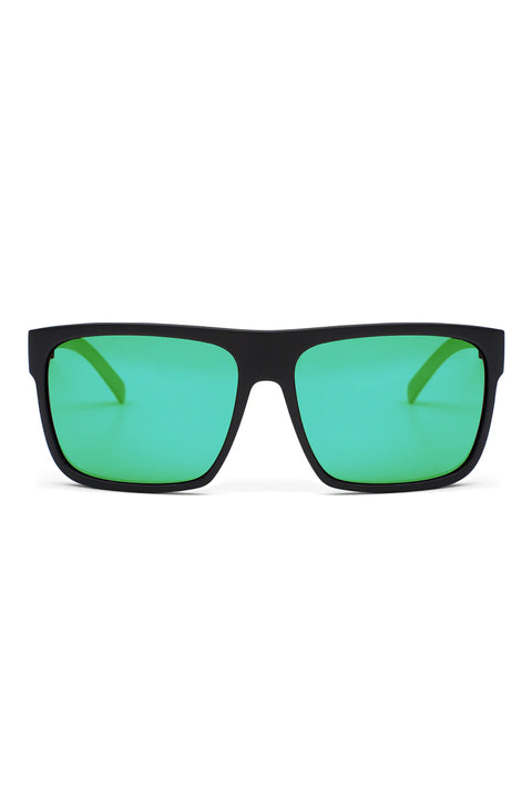 Otis After Dark Sunglasses - Matte Black / L.I.T. Polarized Mirror Green