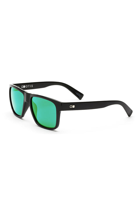 Otis Life On Mars Sunglasses - Matte Black / L.I.T Polarized Mirror Green - Side