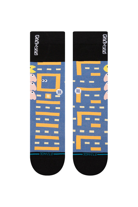 Stance X Pac-Man Power Pellet Crew Socks - Blue- Front view