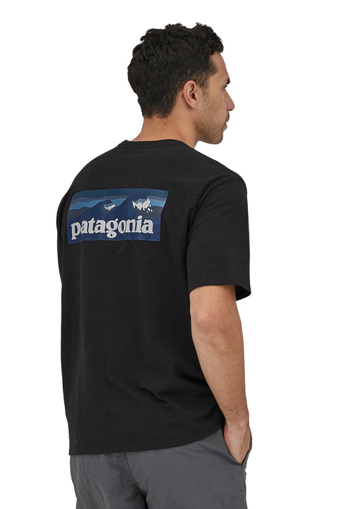 Patagonia Men's Boardshort Logo Pocket Responsibiliti Tee - Ink Black- Back