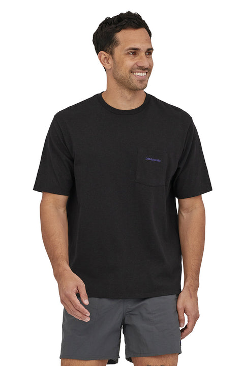 Patagonia Men's Boardshort Logo Pocket Responsibiliti Tee - Ink Black- Front