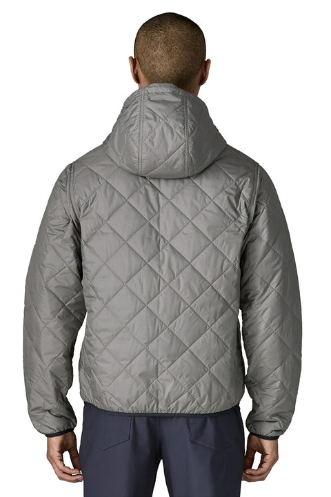 Patagonia Men's Diamond Quilted Bomber Hoody - Forever Grey- Back