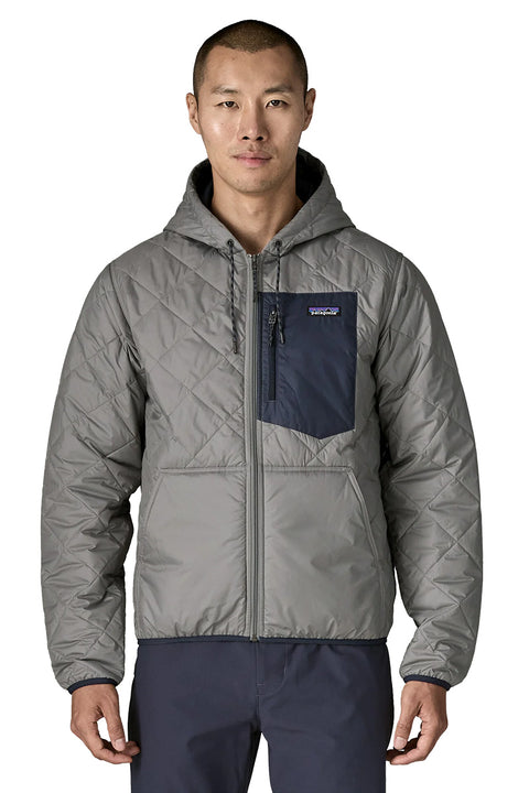 Patagonia Men's Diamond Quilted Bomber Hoody - Forever Grey- Front