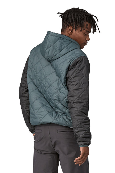 Patagonia Men's Diamond Quilted Bomber Hoody - Nouveau Green - Back