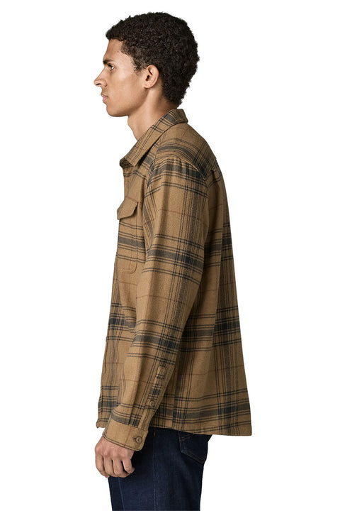 Patagonia Men's Fjord Flannel Shirt - Dissolve: Slab Khaki- Side
