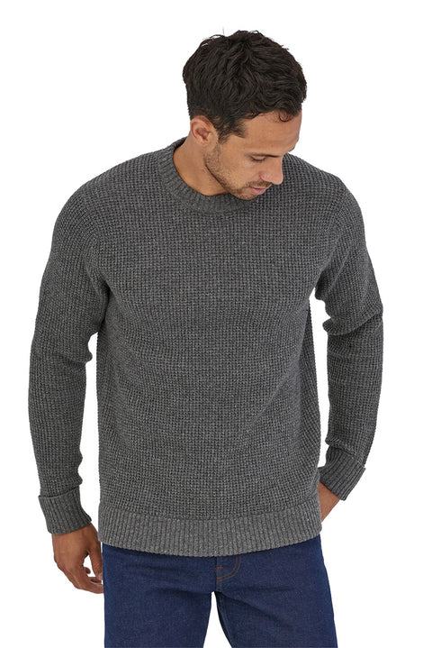 Patagonia Men's Recycled Wool-Blend Sweater - Hex Grey- Front on model