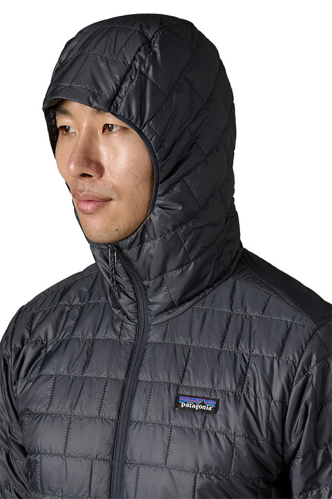 Patagonia Men's Nano Puff Hoody - Smolder Blue - Hood Up